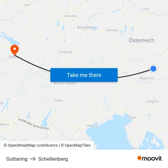 Guttaring to Schellenberg map