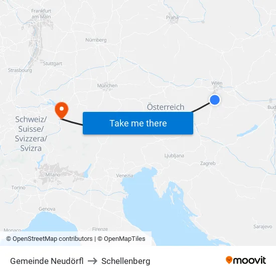 Gemeinde Neudörfl to Schellenberg map