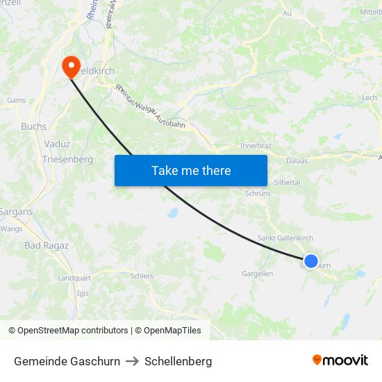 Gemeinde Gaschurn to Schellenberg map