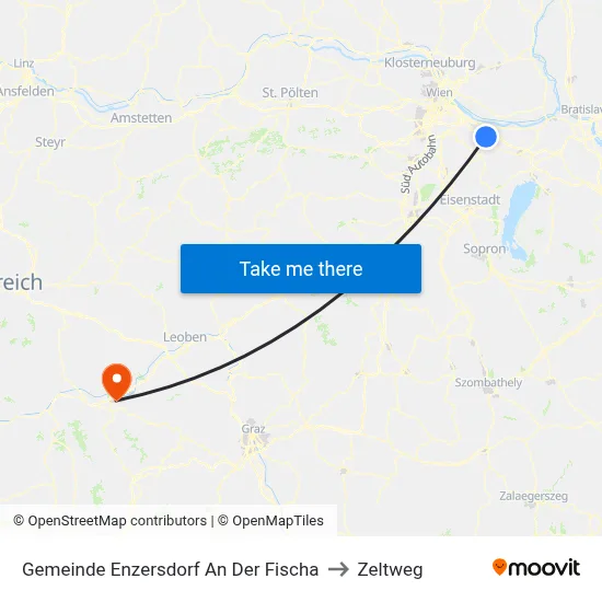 Gemeinde Enzersdorf An Der Fischa to Zeltweg map