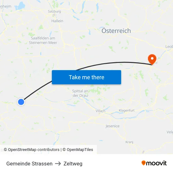 Gemeinde Strassen to Zeltweg map