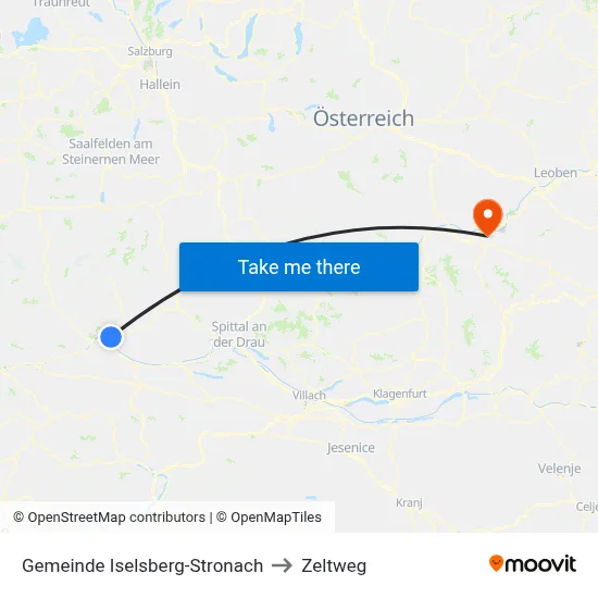 Gemeinde Iselsberg-Stronach to Zeltweg map