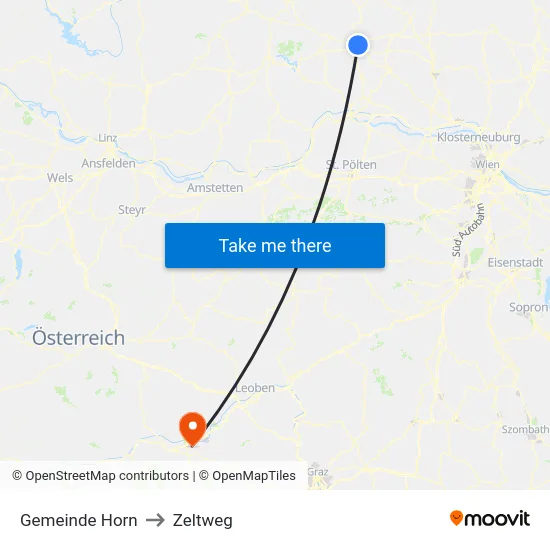 Gemeinde Horn to Zeltweg map