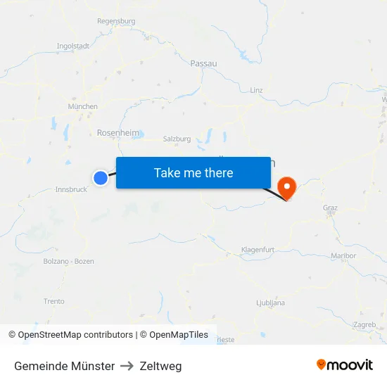Gemeinde Münster to Zeltweg map