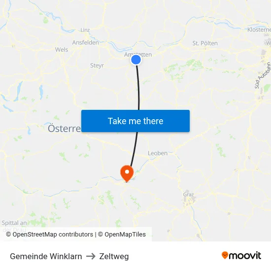 Gemeinde Winklarn to Zeltweg map