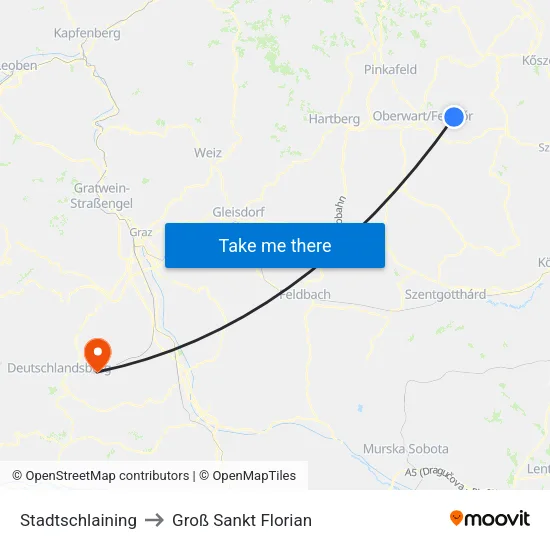 Stadtschlaining to Groß Sankt Florian map