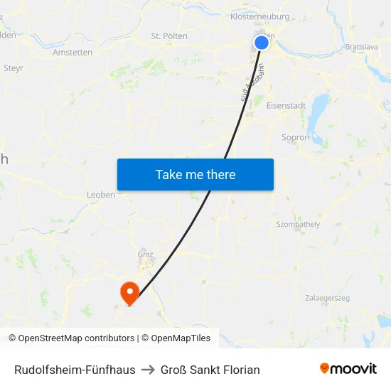Rudolfsheim-Fünfhaus to Groß Sankt Florian map