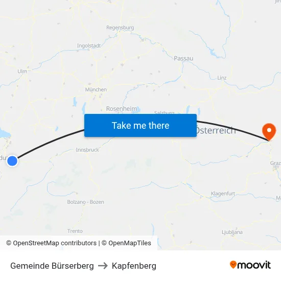 Gemeinde Bürserberg to Kapfenberg map