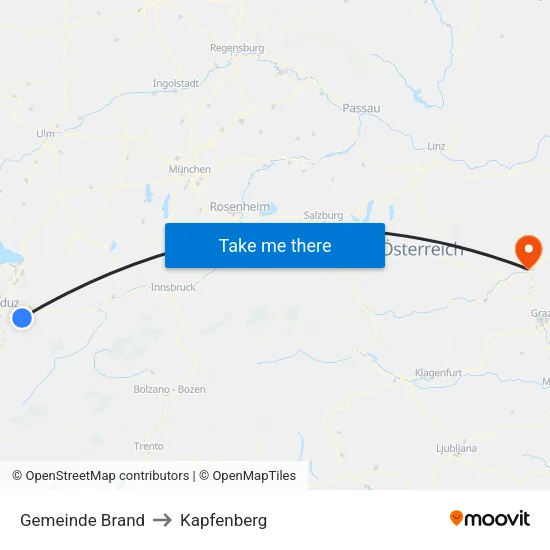 Gemeinde Brand to Kapfenberg map