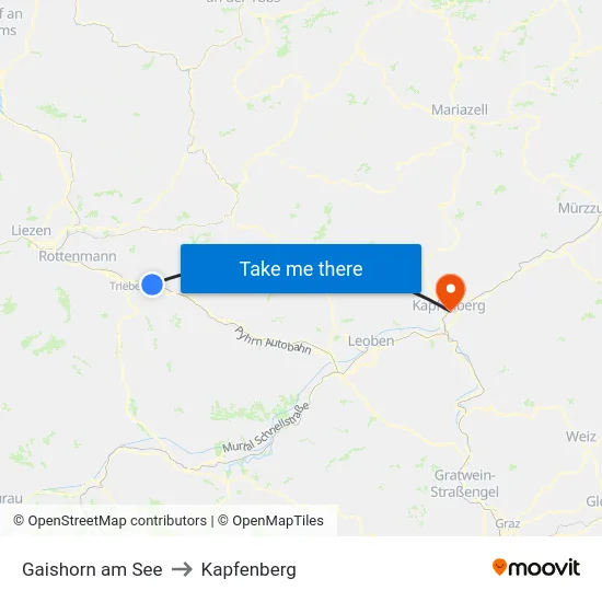 Gaishorn am See to Kapfenberg map