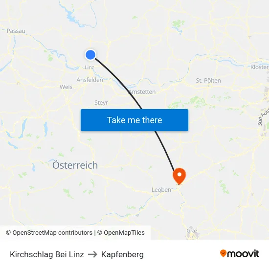 Kirchschlag Bei Linz to Kapfenberg map