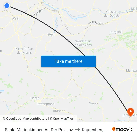 Sankt Marienkirchen An Der Polsenz to Kapfenberg map