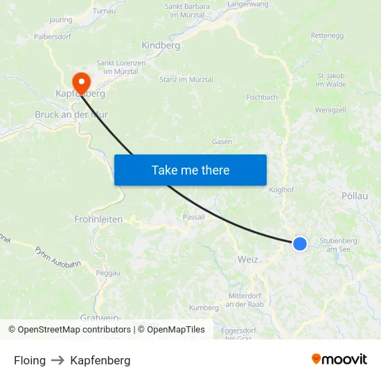Floing to Kapfenberg map