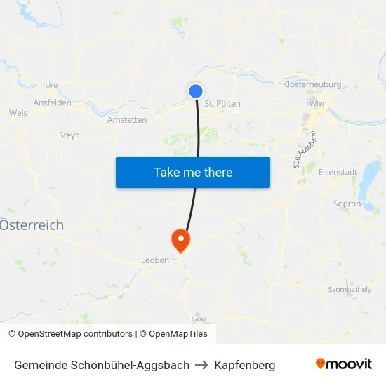 Gemeinde Schönbühel-Aggsbach to Kapfenberg map