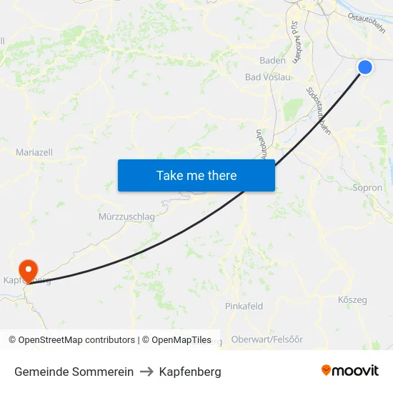 Gemeinde Sommerein to Kapfenberg map