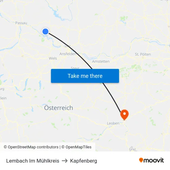 Lembach Im Mühlkreis to Kapfenberg map