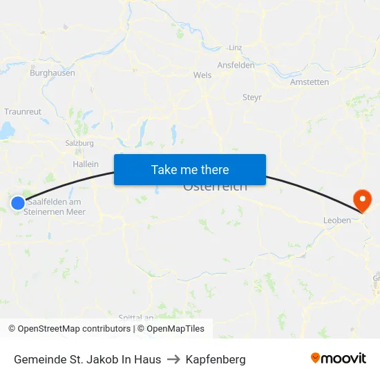 Gemeinde St. Jakob In Haus to Kapfenberg map