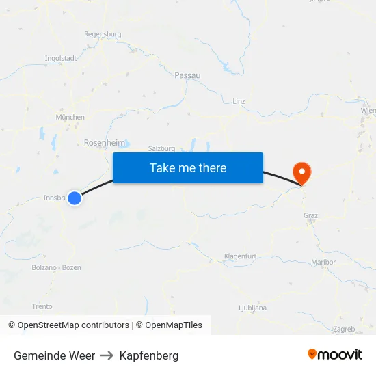 Gemeinde Weer to Kapfenberg map
