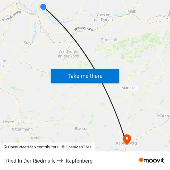 Ried In Der Riedmark to Kapfenberg map
