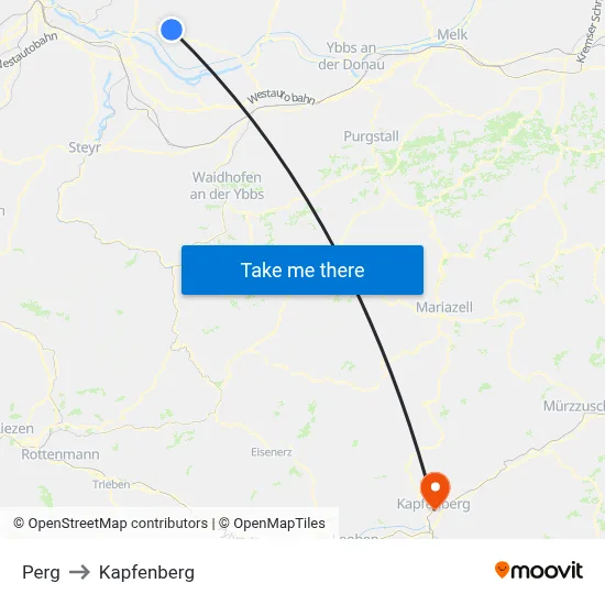 Perg to Kapfenberg map