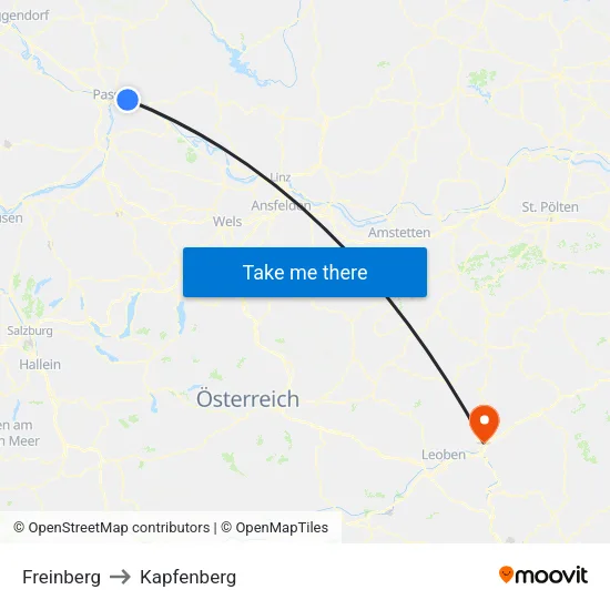 Freinberg to Kapfenberg map