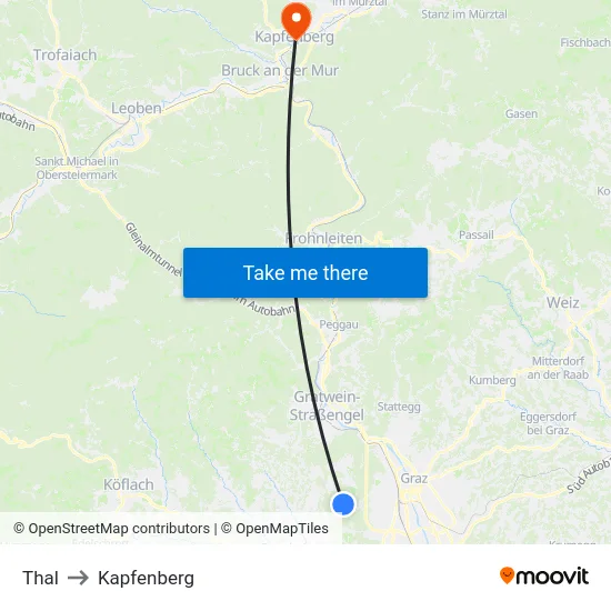 Thal to Kapfenberg map