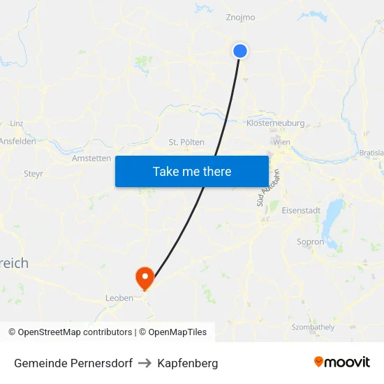 Gemeinde Pernersdorf to Kapfenberg map