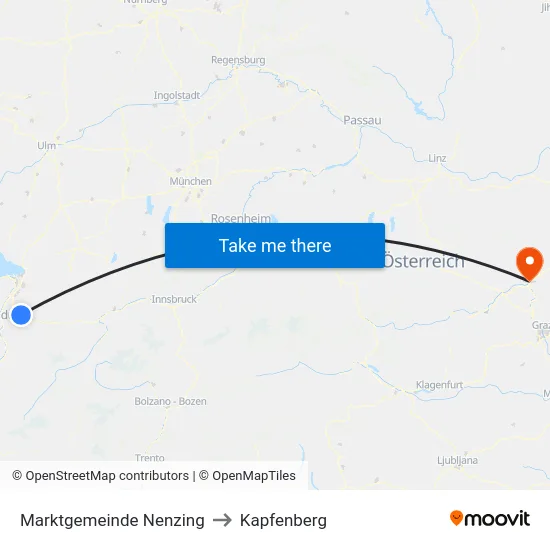 Marktgemeinde Nenzing to Kapfenberg map