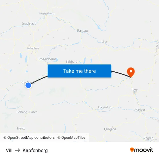 Vill to Kapfenberg map