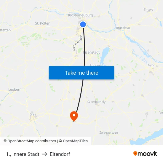 1., Innere Stadt to Eltendorf map