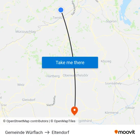Gemeinde Würflach to Eltendorf map