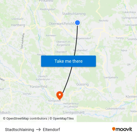 Stadtschlaining to Eltendorf map
