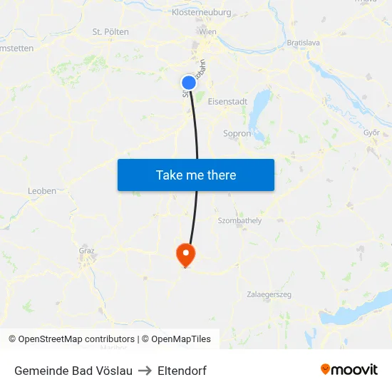 Gemeinde Bad Vöslau to Eltendorf map