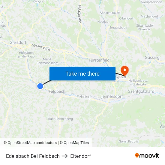 Edelsbach Bei Feldbach to Eltendorf map
