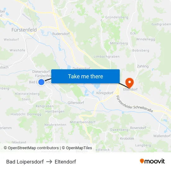 Bad Loipersdorf to Eltendorf map