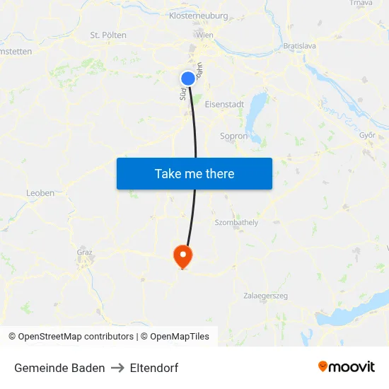 Gemeinde Baden to Eltendorf map