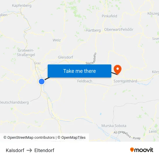 Kalsdorf to Eltendorf map