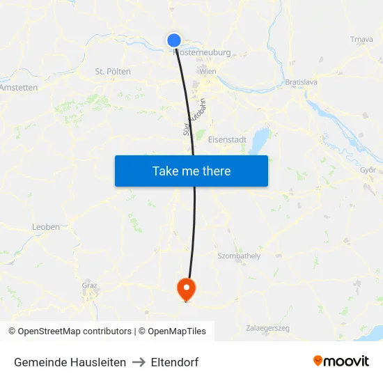Gemeinde Hausleiten to Eltendorf map