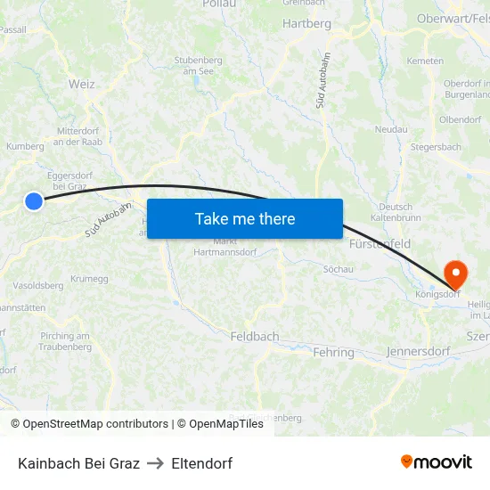 Kainbach Bei Graz to Eltendorf map