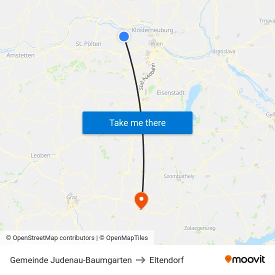 Gemeinde Judenau-Baumgarten to Eltendorf map