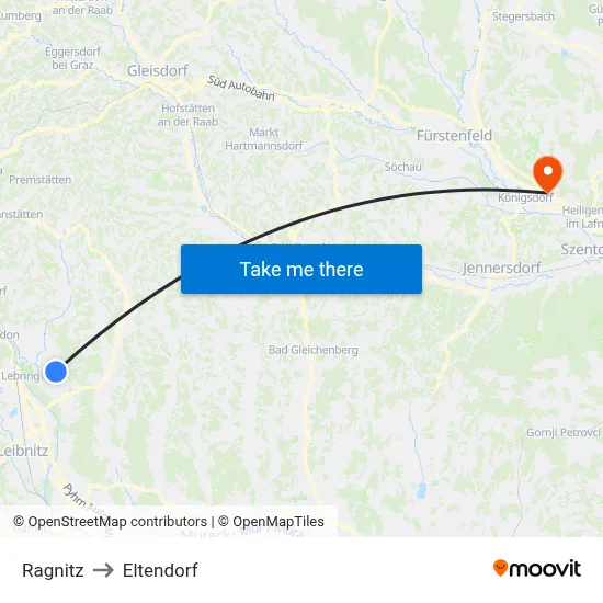 Ragnitz to Eltendorf map