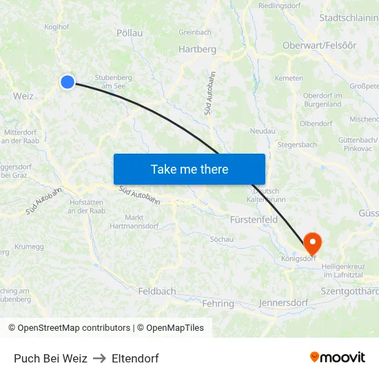 Puch Bei Weiz to Eltendorf map