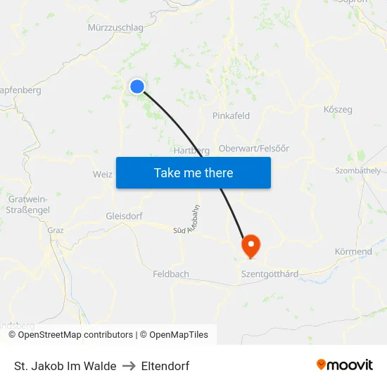 St. Jakob Im Walde to Eltendorf map