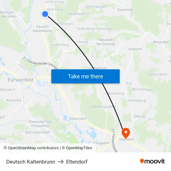 Deutsch Kaltenbrunn to Eltendorf map