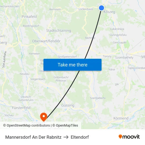 Mannersdorf An Der Rabnitz to Eltendorf map