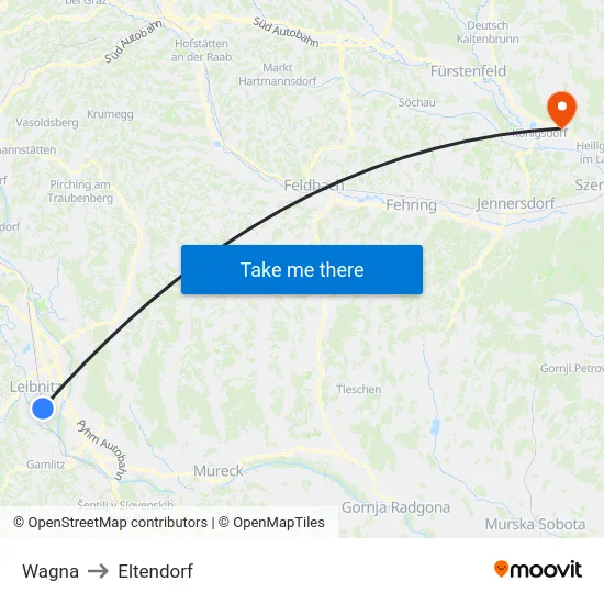 Wagna to Eltendorf map
