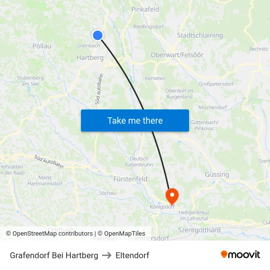 Grafendorf Bei Hartberg to Eltendorf map