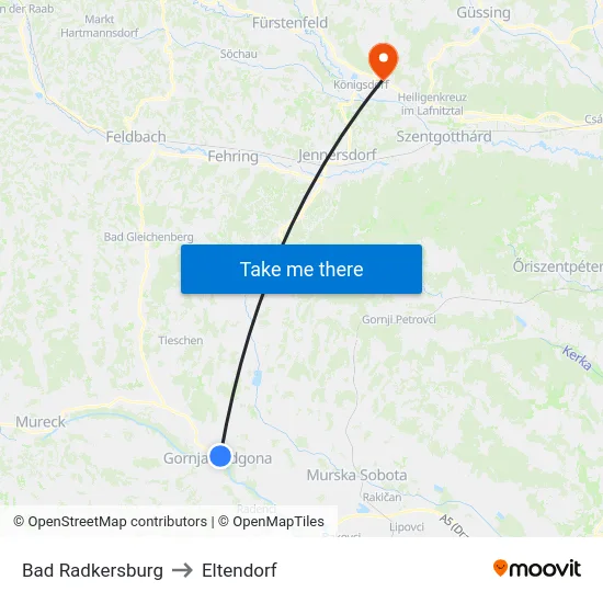 Bad Radkersburg to Eltendorf map