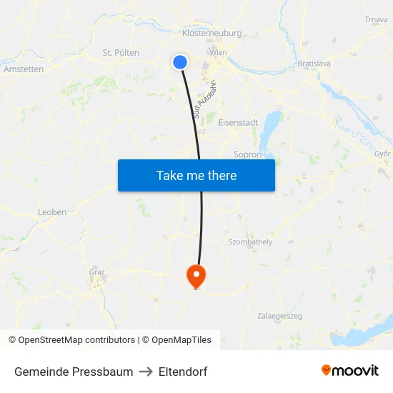 Gemeinde Pressbaum to Eltendorf map