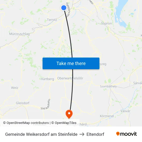 Gemeinde Weikersdorf am Steinfelde to Eltendorf map